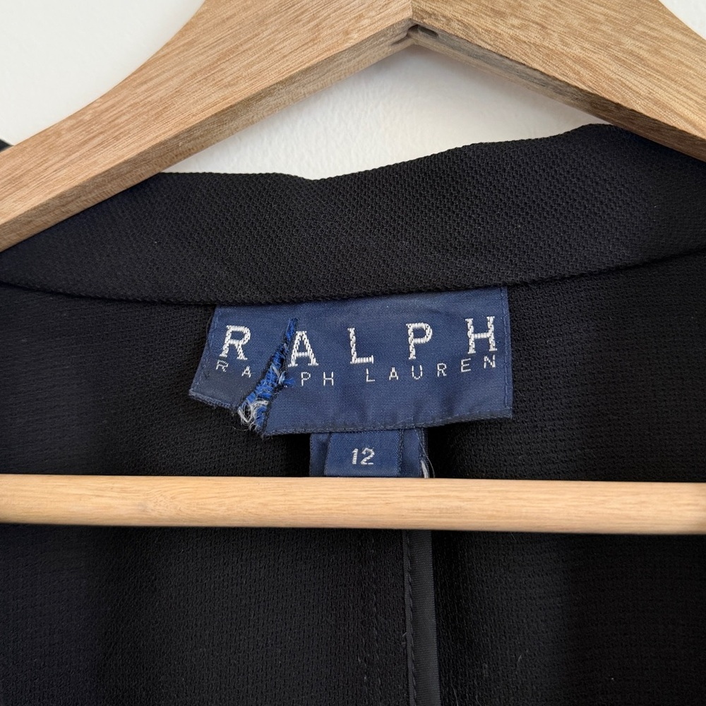 Ralph Lauren Silk Classic Black Blazer Size 12 Women’s Business Casual Luxury - Picture 3 of 10
